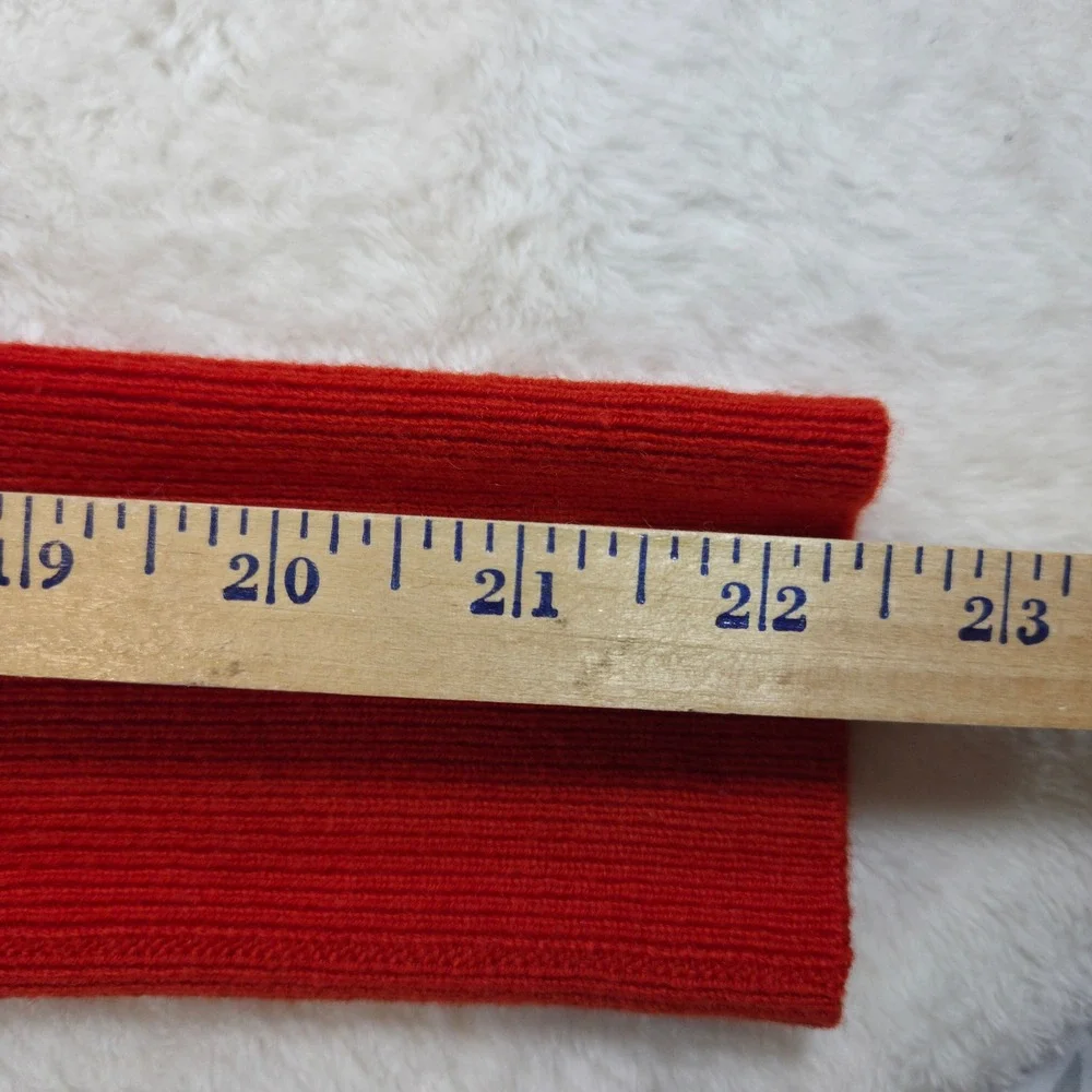 Ann Mashburn Women V-Neck Sweater XS Red 100% Cashmere Knit Flawed